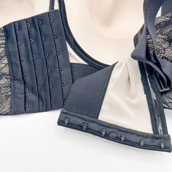 Leonisa Black Lace Firm Compression Strapless Lace Longline Bra - Picture 5 of 7